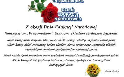 Życzenia z okazji Dnia Nauczyciela od Dyrektora Zespołu Szkół